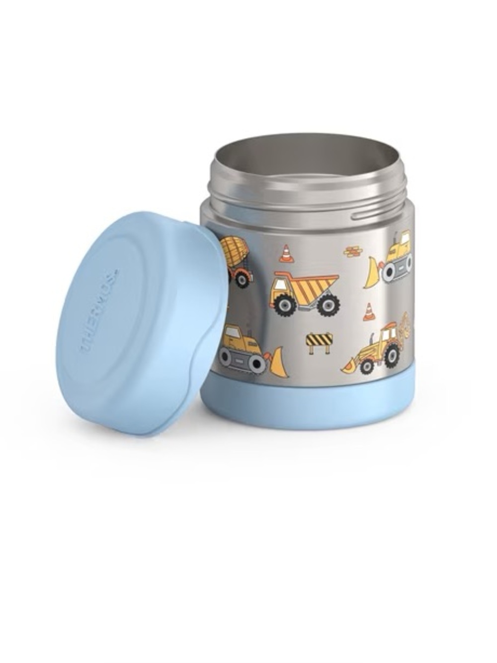 BRAND NEW boy thermos stainless steel insulated food jar container trucks 10oz